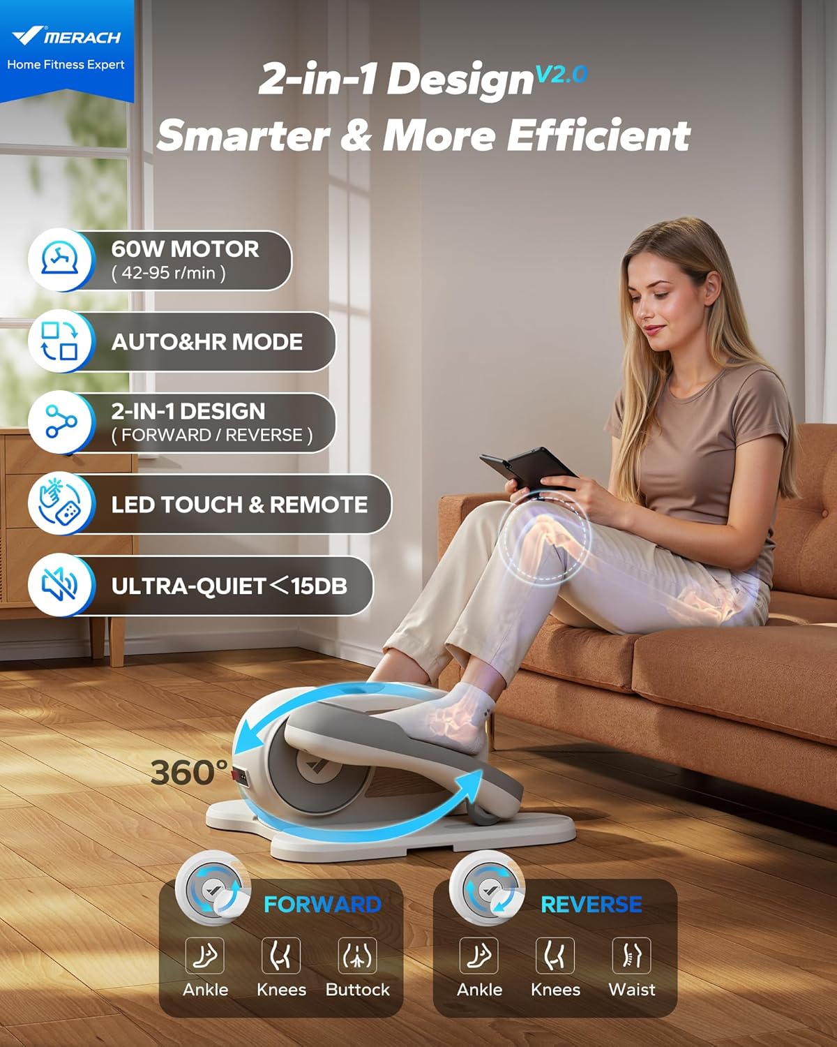 MERACH Under Desk Elliptical Machine