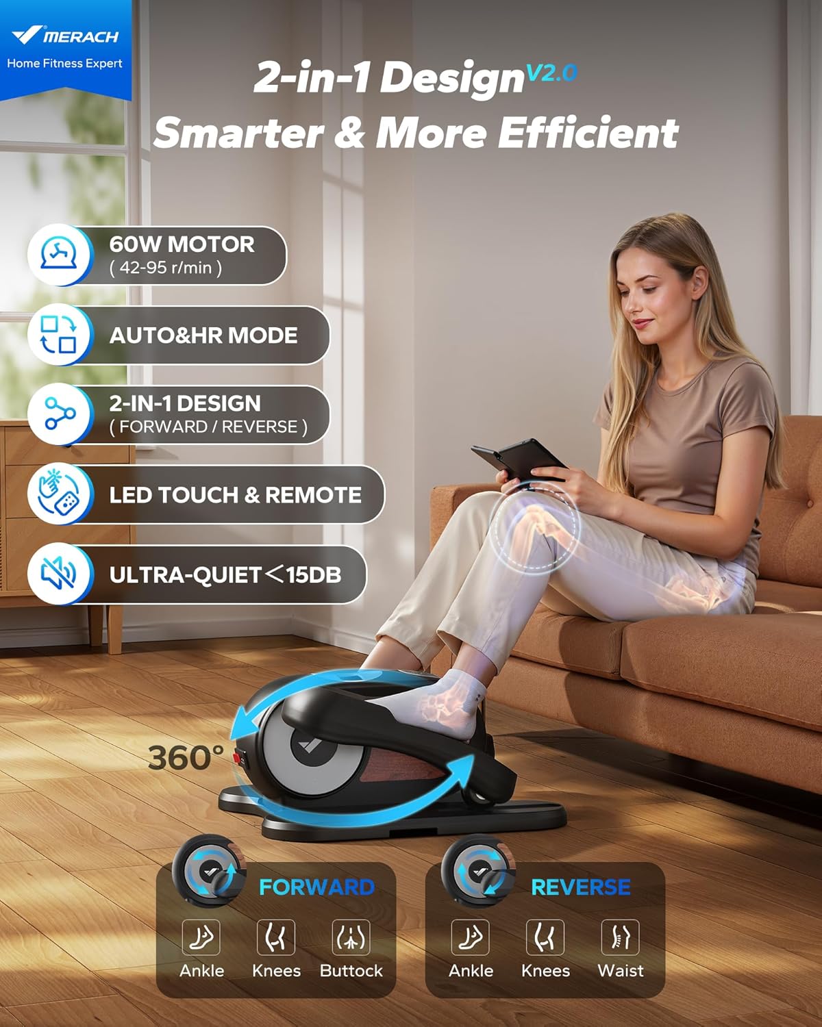 MERACH Under Desk Elliptical Machine