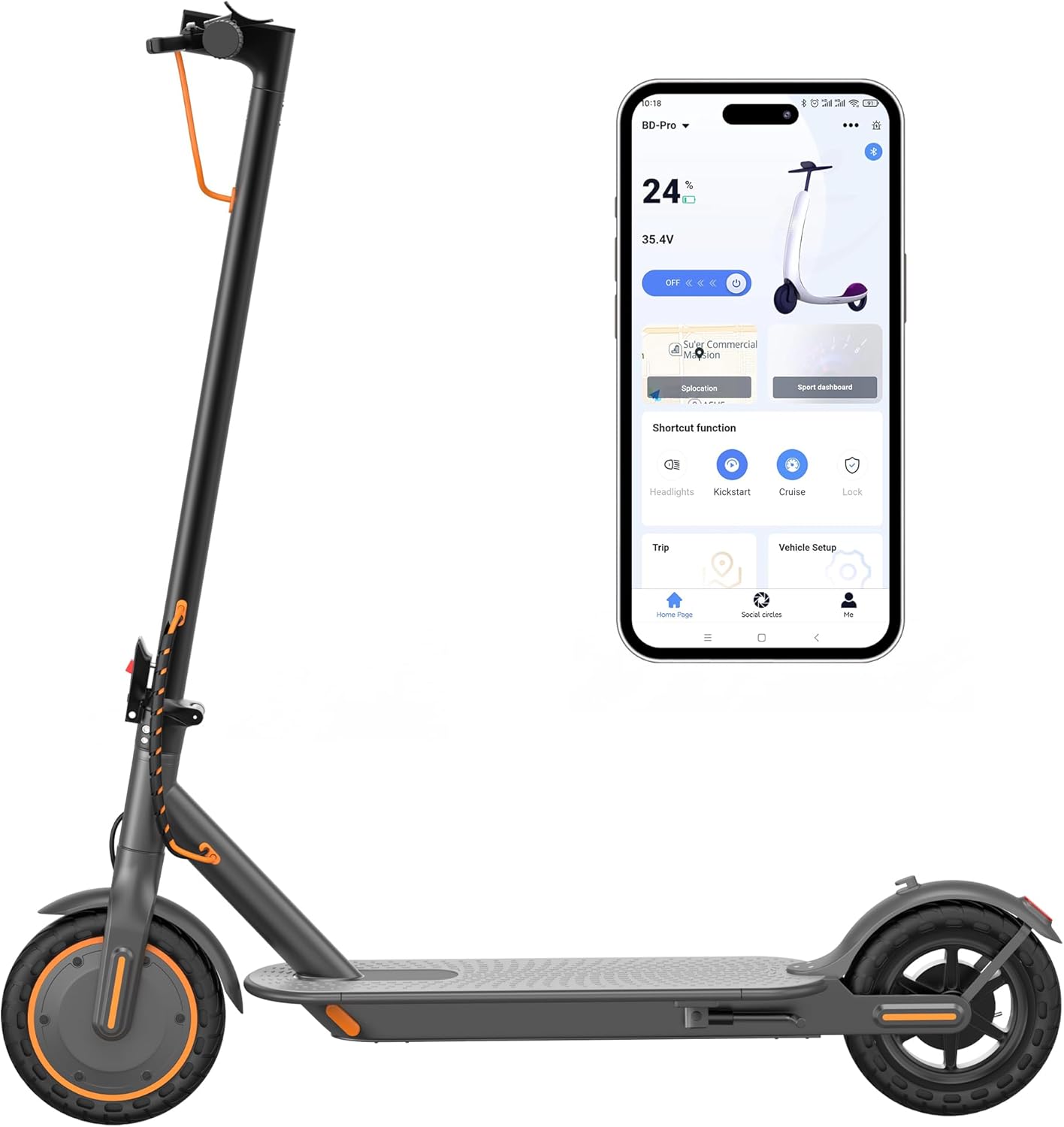 VOLPAM Electric Scooter, 350W/500W Powerful Motor