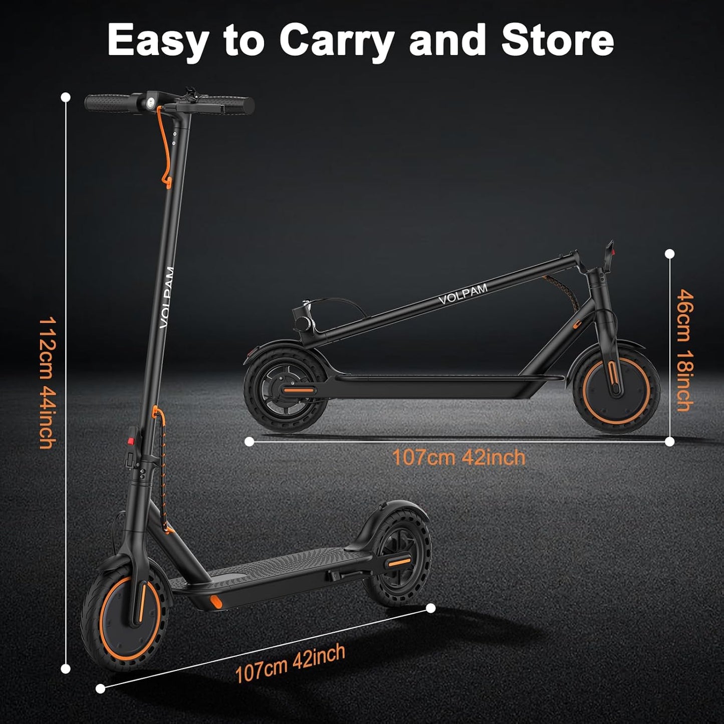 VOLPAM Electric Scooter, 350W/500W Powerful Motor