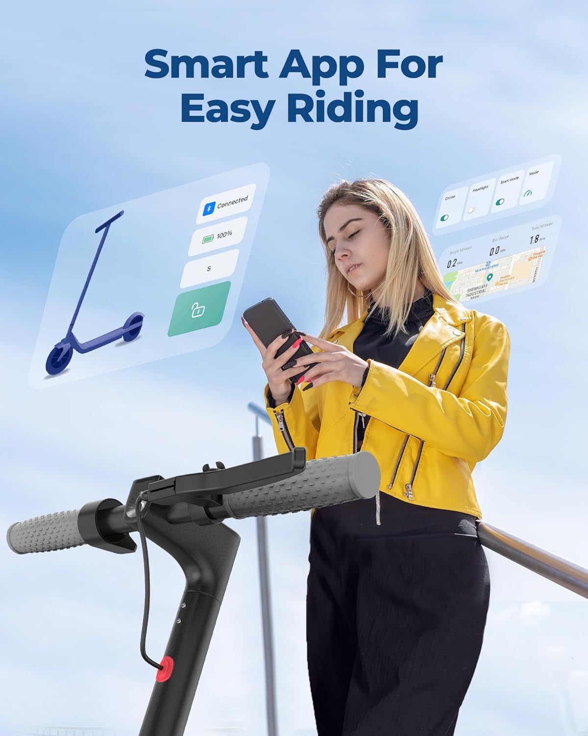 VOLPAM Electric Scooter, 350W/500W Powerful Motor