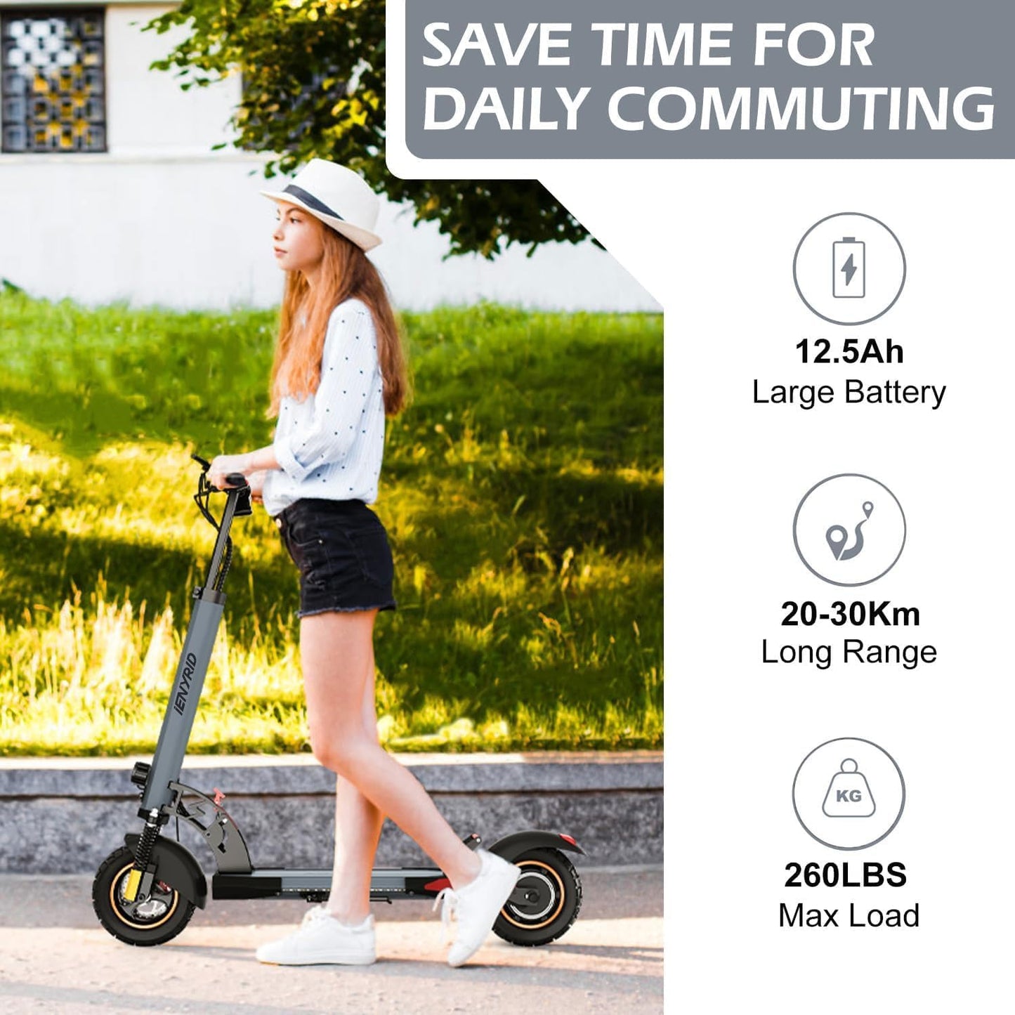 Electric Scooter Adults, 800W Motor & 28 MPH Portable Folding Commuting Eletric Scooter