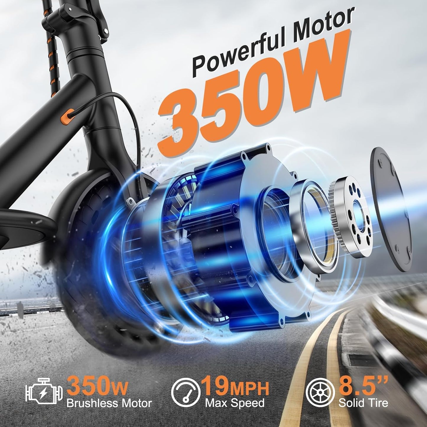 VOLPAM Electric Scooter, 350W/500W Powerful Motor