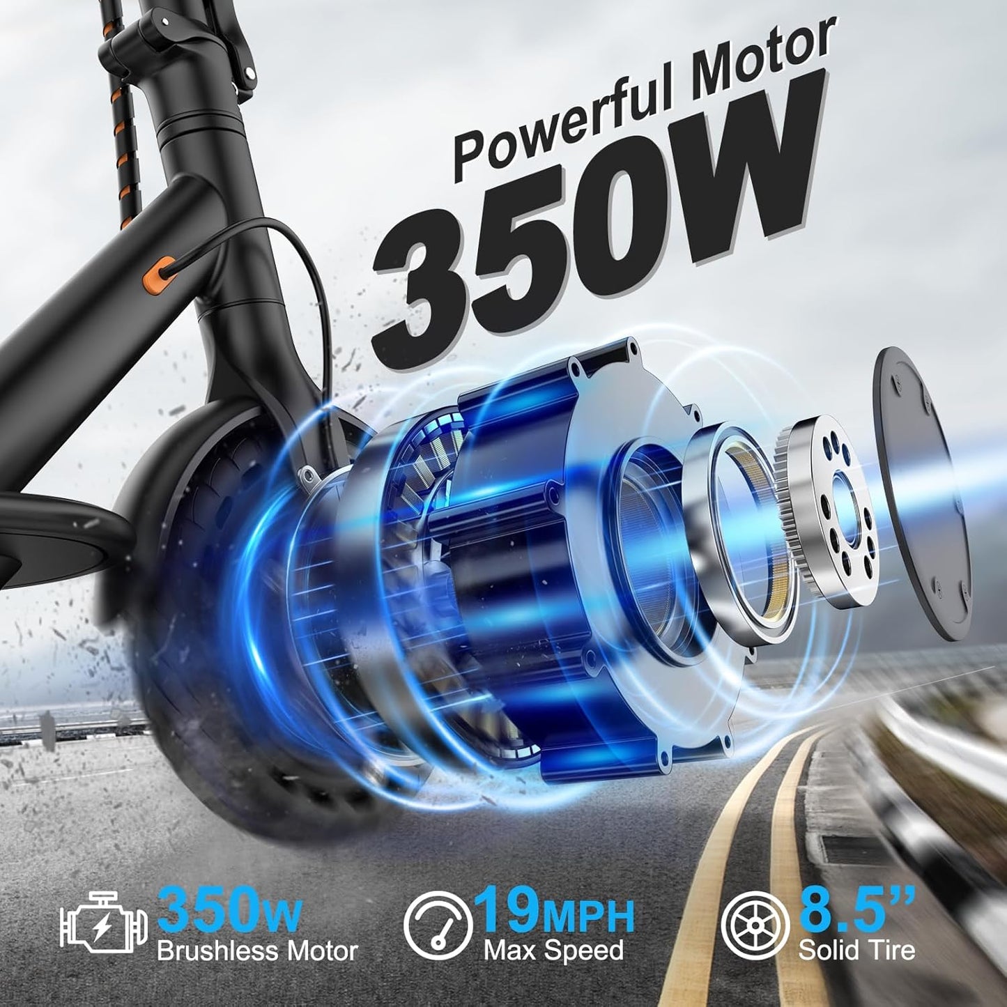 VOLPAM Electric Scooter, 350W/500W Powerful Motor