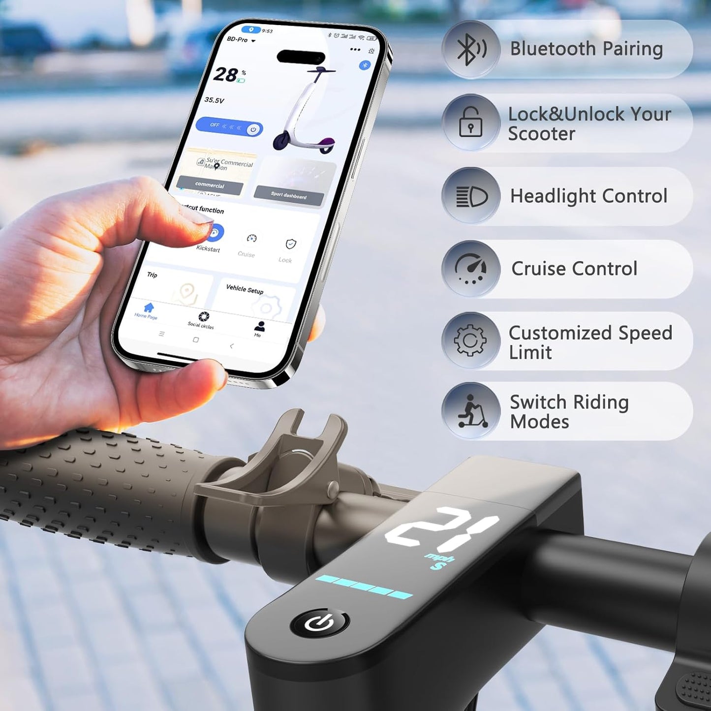 VOLPAM Electric Scooter, 350W/500W Powerful Motor