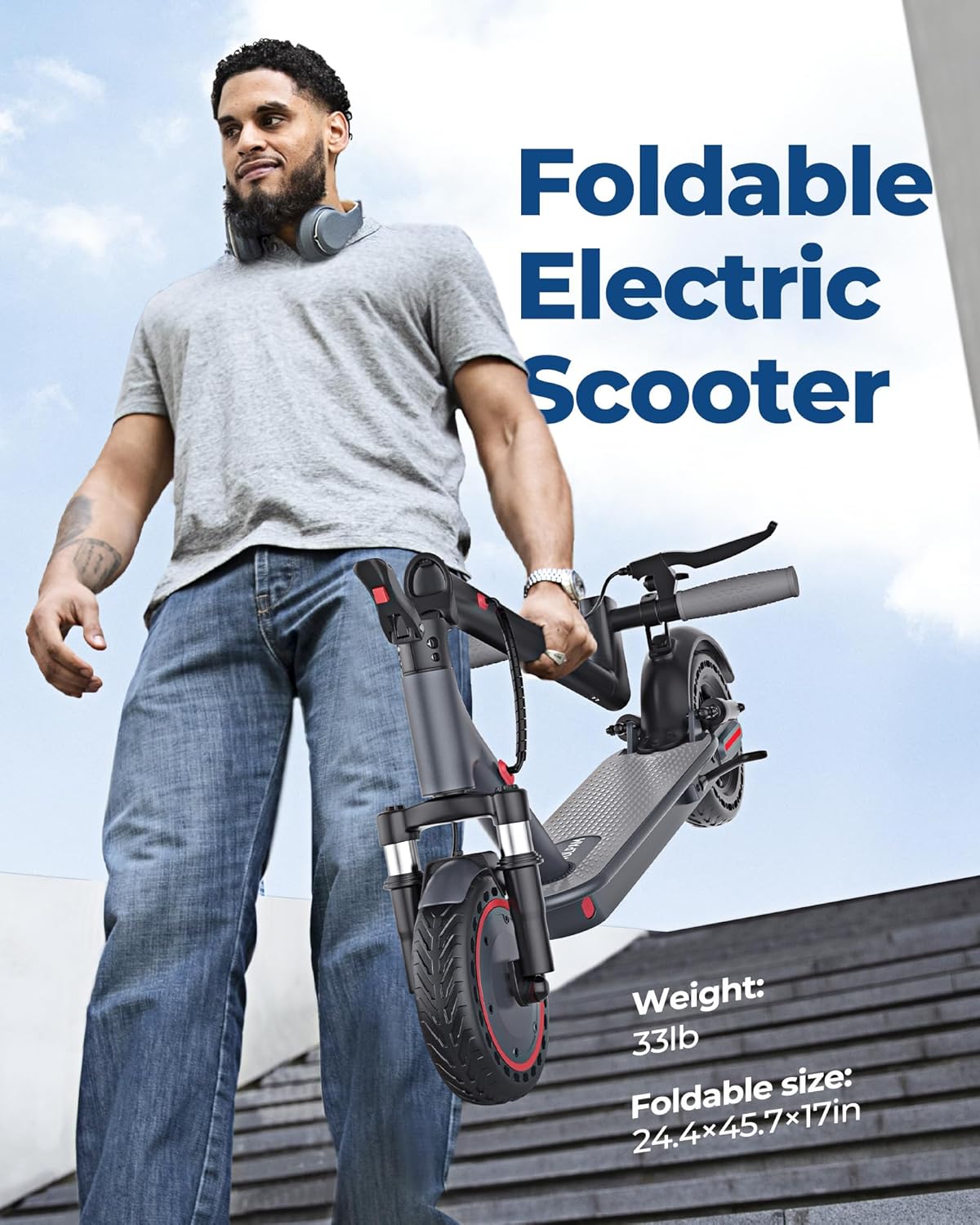 VOLPAM Electric Scooter, 350W/500W Powerful Motor