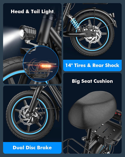 Gyroor Adults Electric Scooter with Large Middle Basket