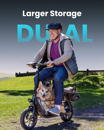 Gyroor Adults Electric Scooter with Large Middle Basket