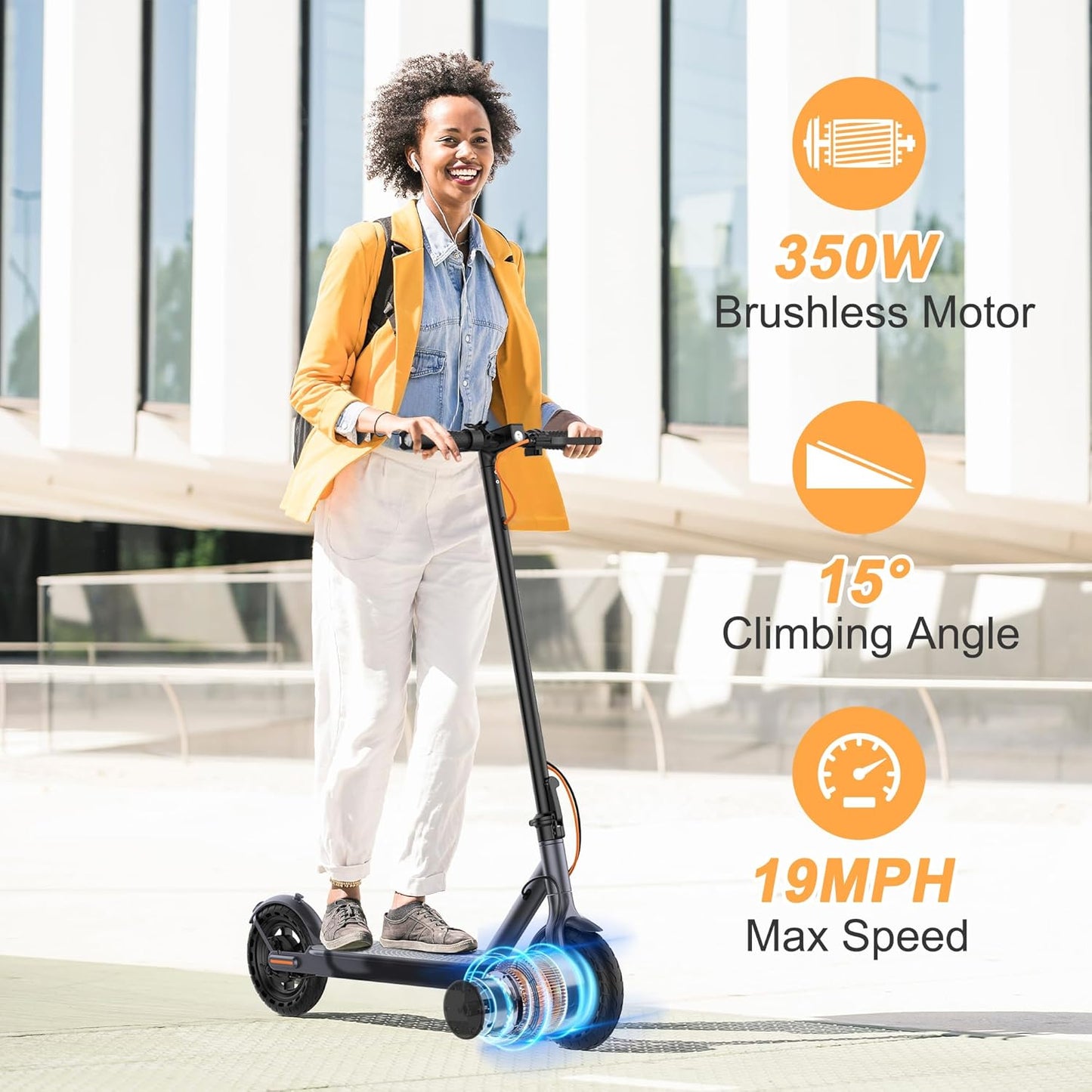 VOLPAM Electric Scooter, 350W/500W Powerful Motor